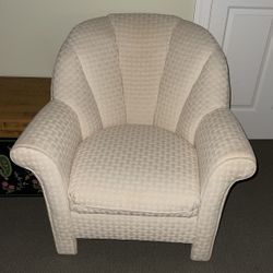 Antique Chair W Beautiful Fabric 