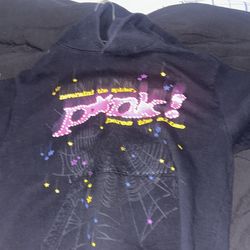 Sp5der “p*nk” black hoodie 2023
