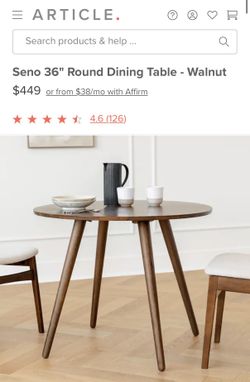 Seno Walnut 36" Round Dining Table
