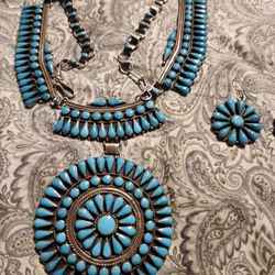 Native American Turquoise Necklace Set 