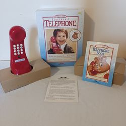 Teddy Ruxpin vintage Talking Telephone With Box & Telephone Book by World Of Wonder