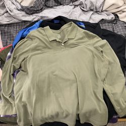 George Green Long Sleeve Polo 3X