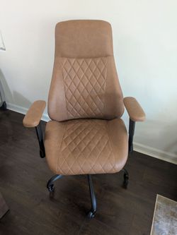 Brown PU leather office chair
