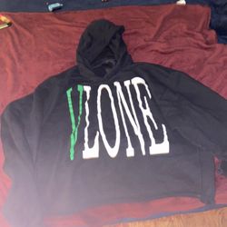 Black Green and White Vlone Hoodie 
