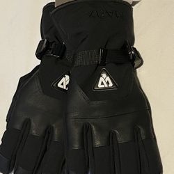 New Mens Leather Winter Size Medium Black Gloves 