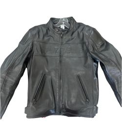 Dainese Black Padded Italian Leather Jacket 