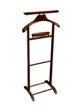 ⭕️ Vintage Italian SPQR(?) Wooden Valet Stand / Clothes Butler – Made in Italy 🇮🇹