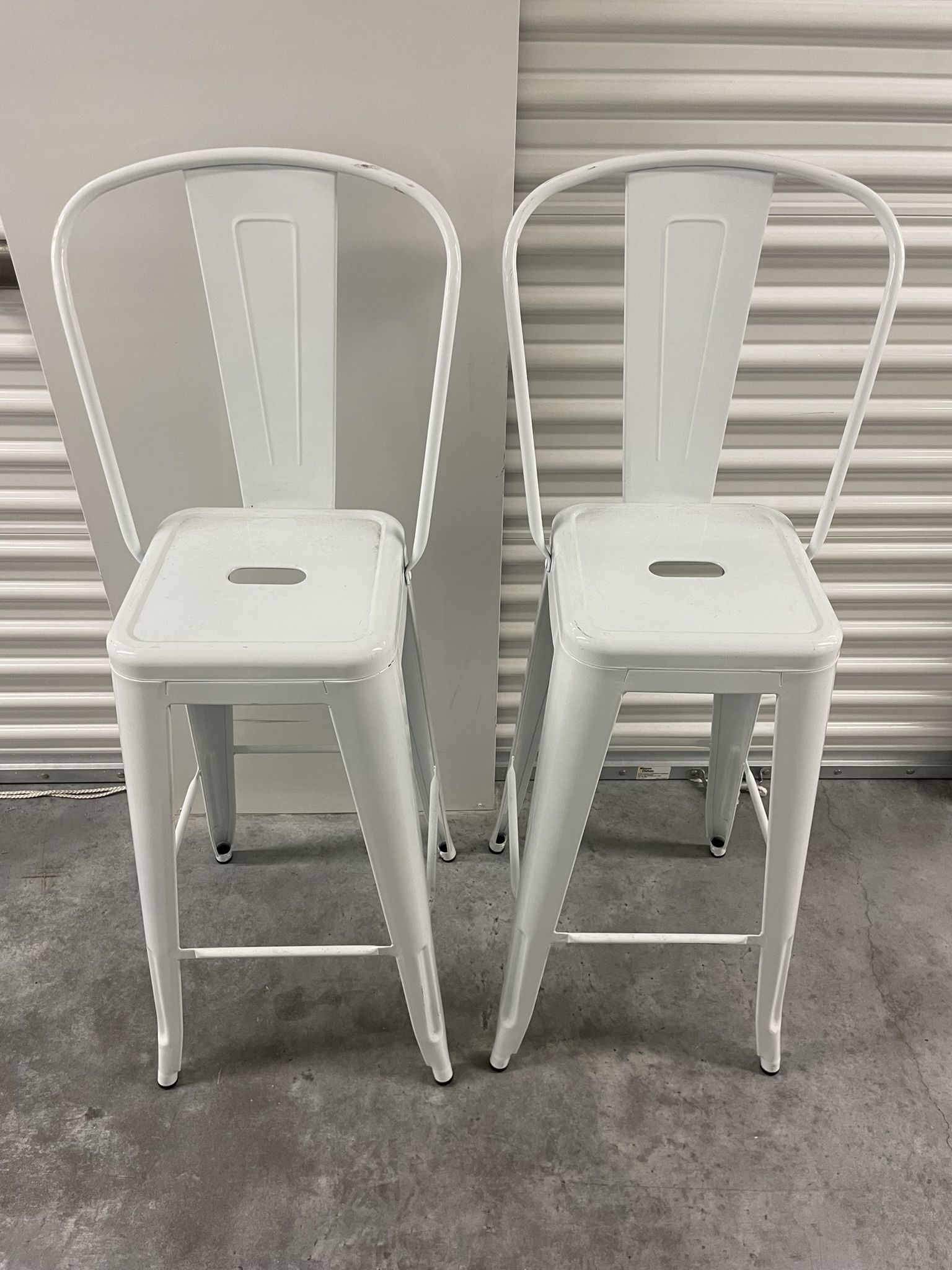 Nice European Barstools - White Metal