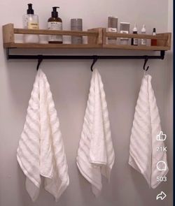 Wooden Towel Rack for Bathroom Wall, Towel Rack Shelf, Bathroom Rack, Towel Hang