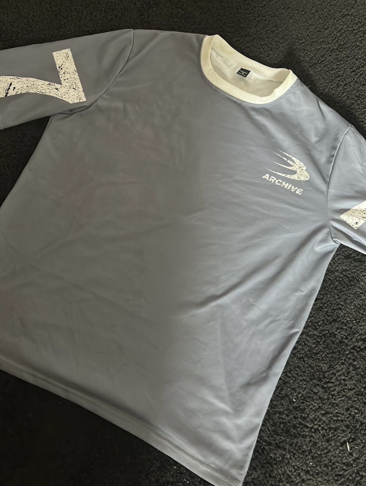 ARCHIVE long sleeve y2k blue gray jersey