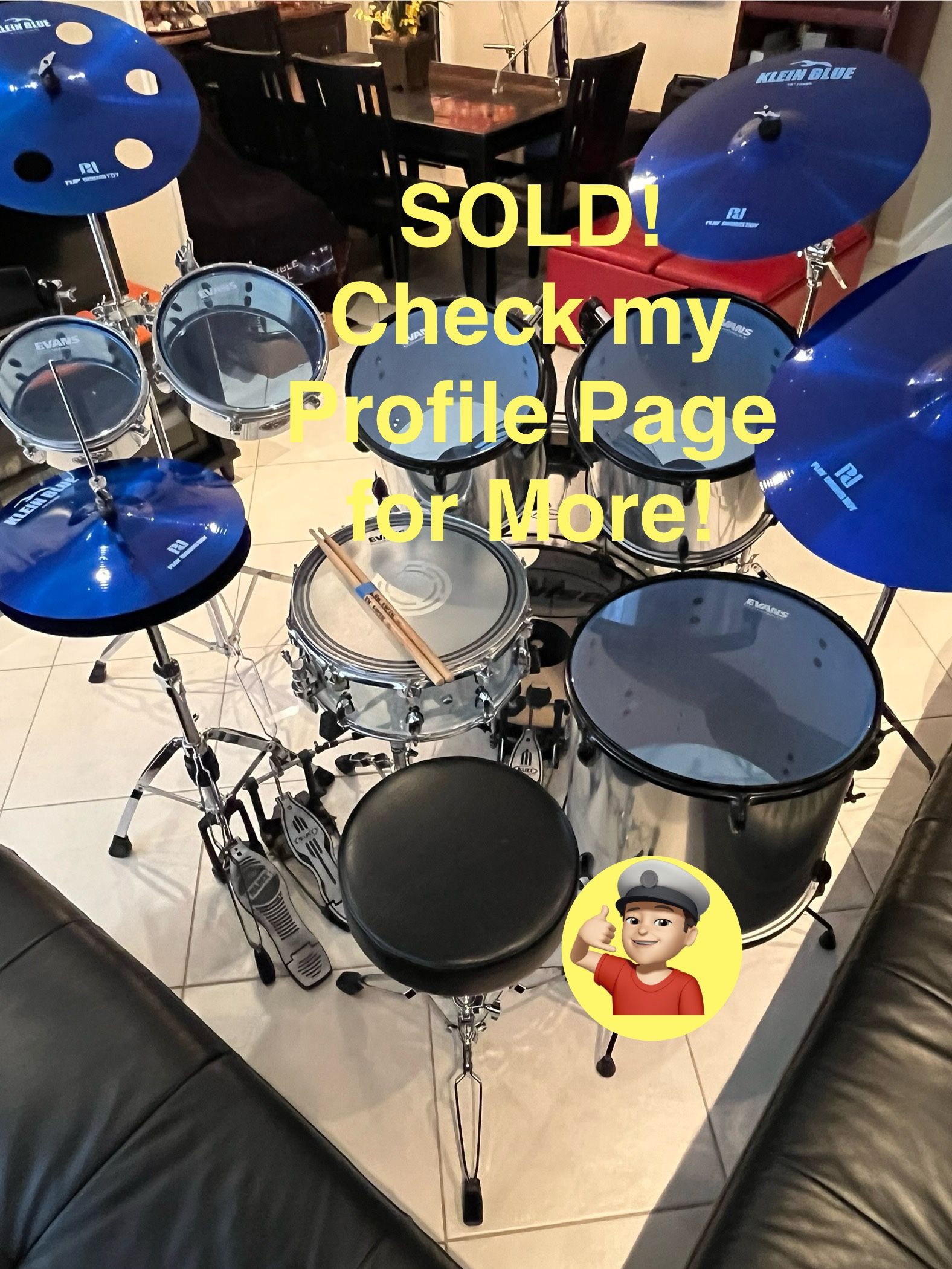 π₯ Pro Drum Set 5 Piece W/Cymbals Complete