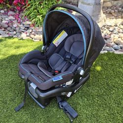 Like NEW Graco SnugRide 35 Lite LX Infant Car Seat w/ Base - Blue/ Teal & Black