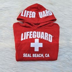 New Popularity Products Licensed Red Unisex Lifeguard Hoodie Sweatshirt Kid's XS