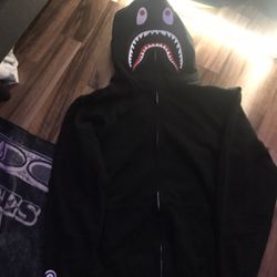 Plain black bape hoodie
