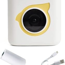 Inkless Logo Sticker Printer-Mini Pocket Wireless Printer + 3 Roll Printer Paper