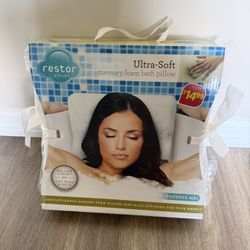 Restor Ultra-Soft Contour Memory Foam Self-molding White Bath Pillow