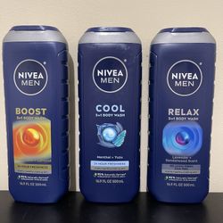 3pack Nivea Men 3 In 1 Body Wash - New