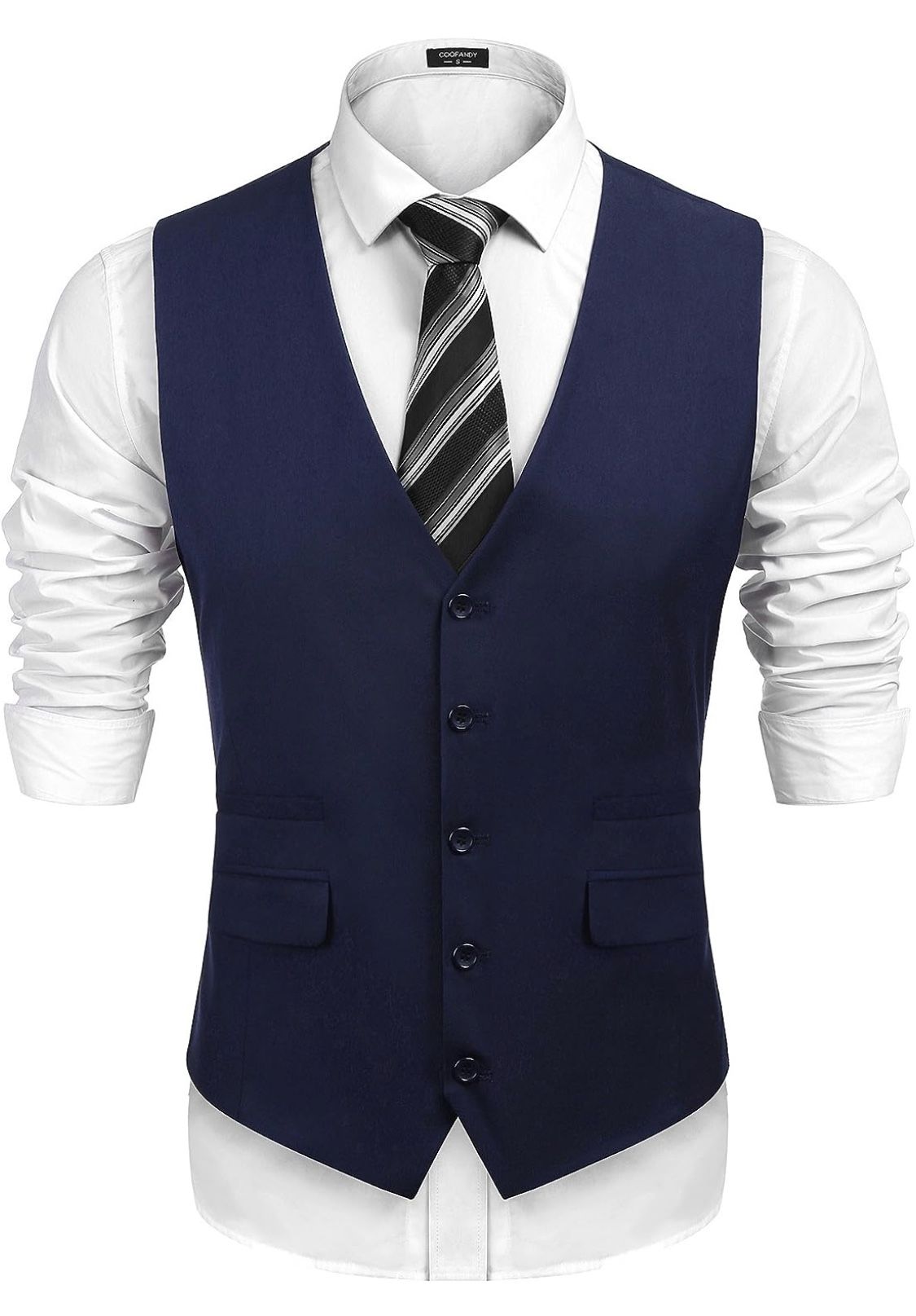 Mens Suit Vest Formal Dress Vest Slim Fit Buesiness Wedding Waistcoat New , S size, navy blue 