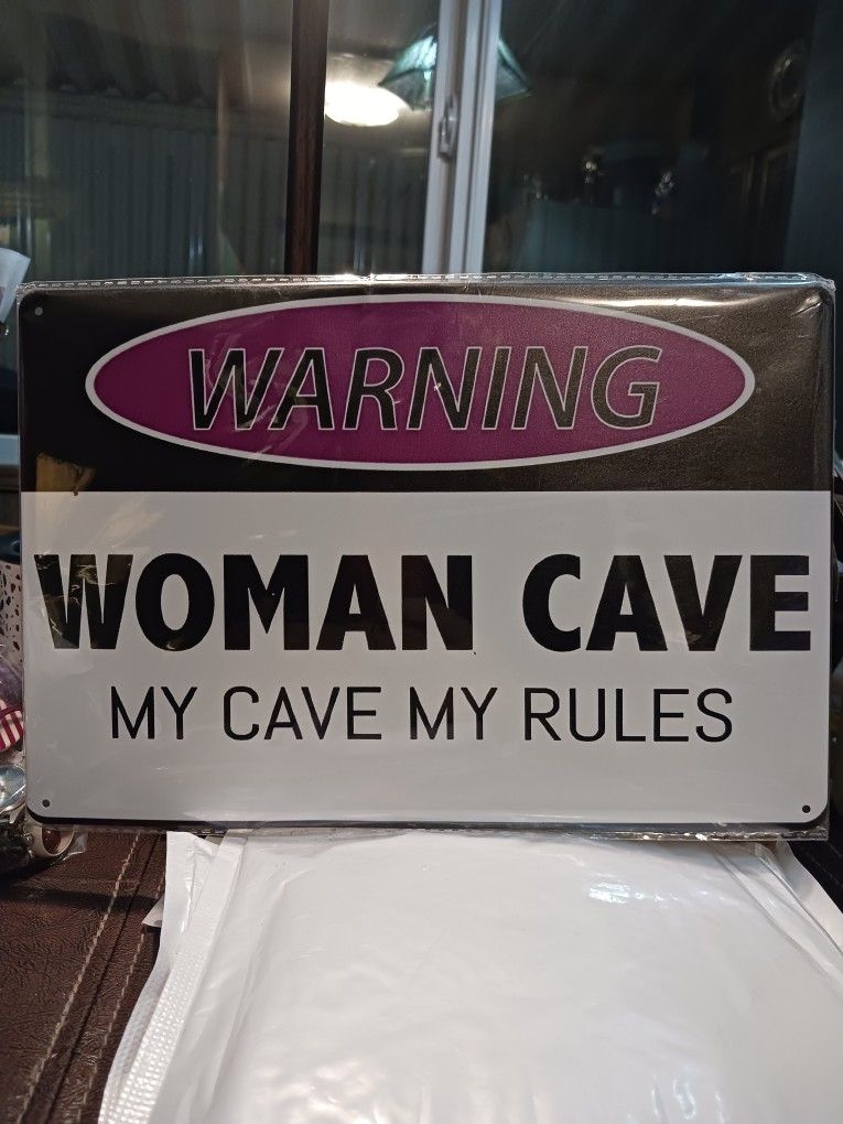 Woman Cave Metal Sign