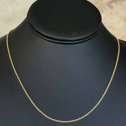 Jewelry 14k yellow gold paper clip necklace chain 18.00" 1.50mm width