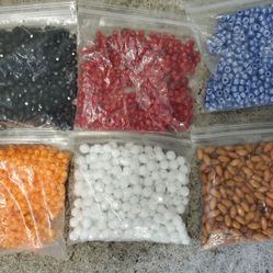 6 Bags Of Beads