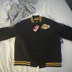 Ultra Game Men's La Lakers Nba Official Game Time Varsity Jacket