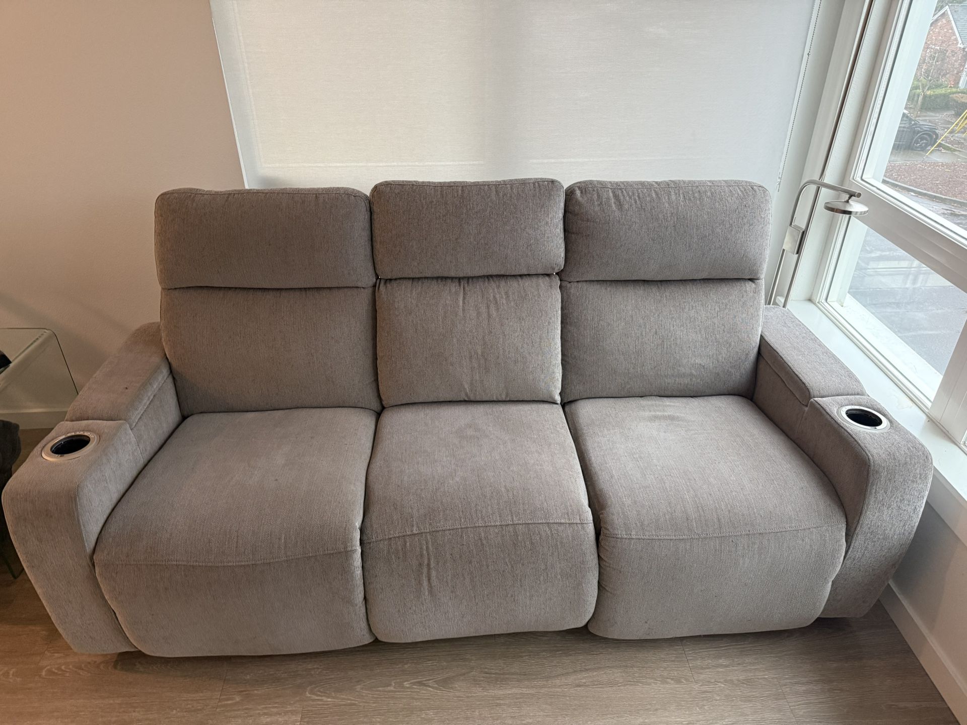 Reclining couch With Lights & Cup holder