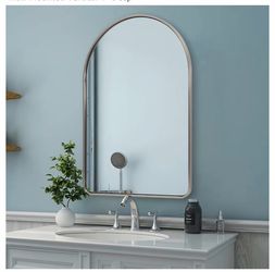 Arched Wall Mirror with Metal Frame