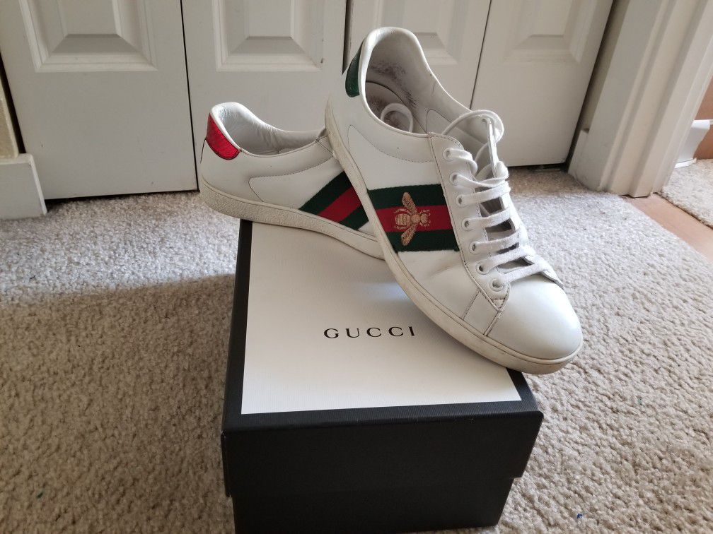 GUCCI Ace Men's leather sneacker. Size 10.5 fits like 11,11.5 100% Authentic! paid over $700 after tax!