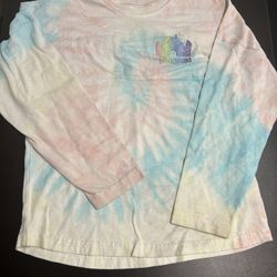 Disneyland Resort Cotton Candy Tie Dye Long Sleeve Shirt Youth Size XL
