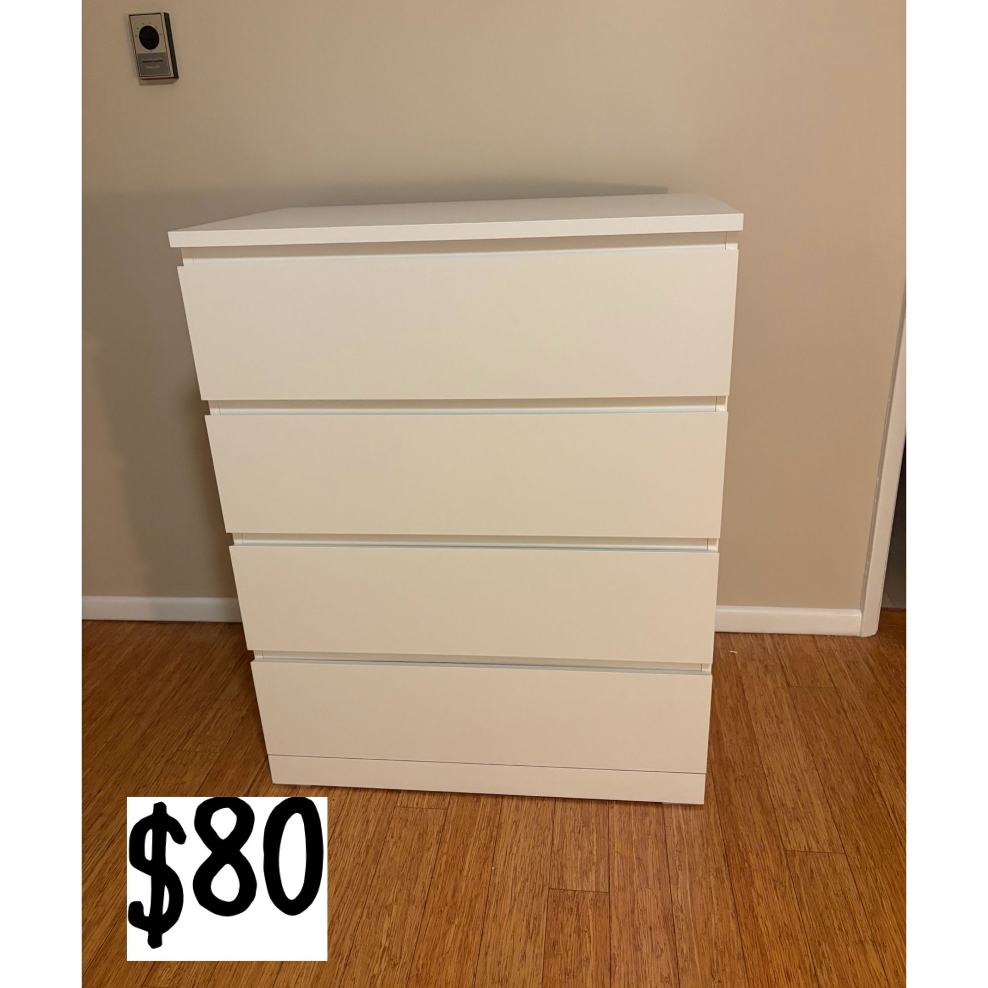 IKEA 4-drawer chest, white