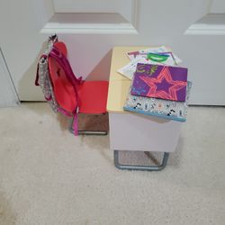 American GIRL Doll Desk With Accessories