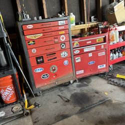 Two Old School Tool Carts (1 Craftsman) 