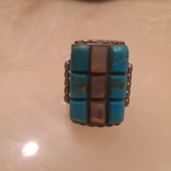 Silver Abalone/Turquoise Ring 