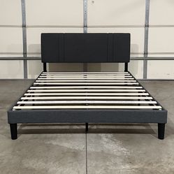 New Dark Gray Queen Platform Bed (Can Deliver)