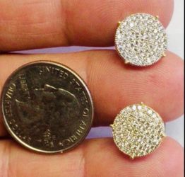 10K Solid Gold Earring For Wedding CUBIC ZIRCONIUM STONES