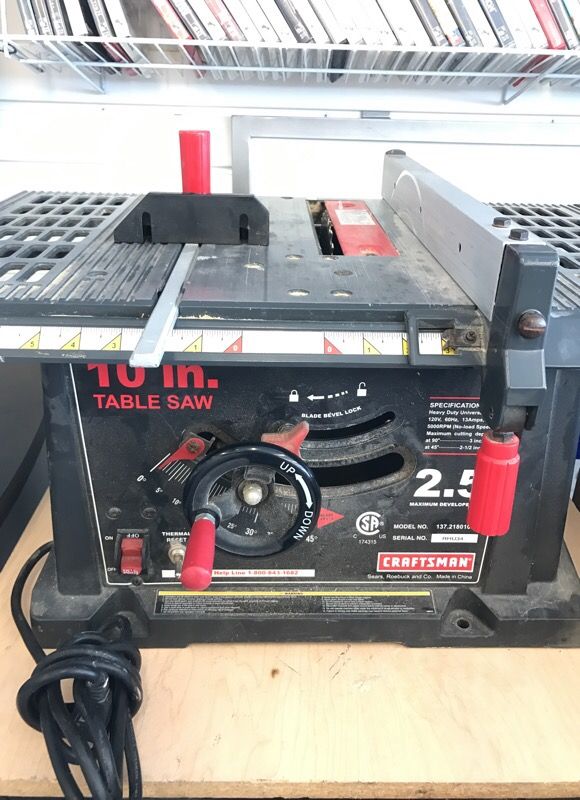 Craftsman 10 in. Table saw model 137.218010