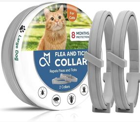 fcesiweg Flea Collar for Cats,Natural Cat Flea Tick Collar,Adjustable Tick Collars for Cats,Plant Ingredients,8 Months of Protection,Easy to Apply,Peo