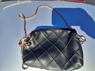 Black Quilted Mini Bag with Gold Chain Strap tory Burch