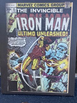 Marvel Comics The Invincible Iron Man Ultimo Unleashed Canvas 20” x 16”