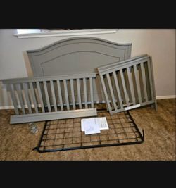 crib. grey. hardware included
