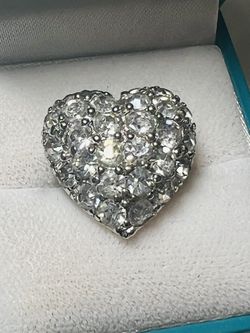 Dazzling Vintage Pennino Rhinestone Heart Brooch/Pin