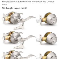 HANDLESET DOOR LOCK, Entrance Door Lock Combo. With Key.