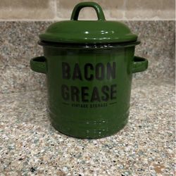 New BACON GREASE METAL CONTAINER Vintage Style  