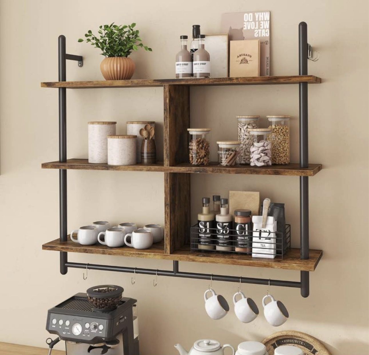 Brand New Floating Pipe Shelving / Kitchen Bedroom Shelves Wall Mounted