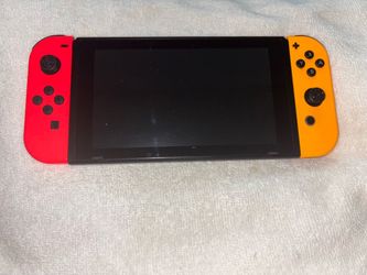 Nintendo Switch with Red and Orange Joy-Cons