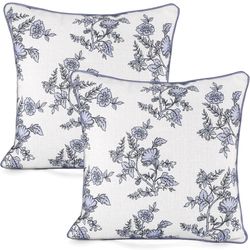 2 Pcs 20" x 20" Decorative Flower Throw Pillow Covers Boho Cute Outdoor Floral Farmhouse Cushion Cover Floral Pillow Covers Throw Pillow Case Shell fo