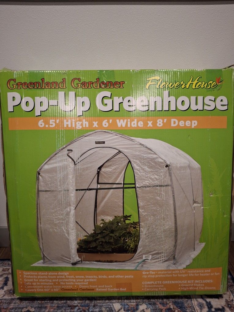 Pop-Up Greenhouse - 6'W x 8'D x 6.5'H (for sale)