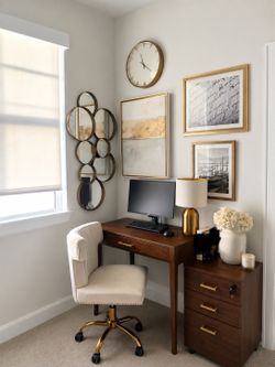 World Market Desk & Upholstered Office Chair – Excellent Condition