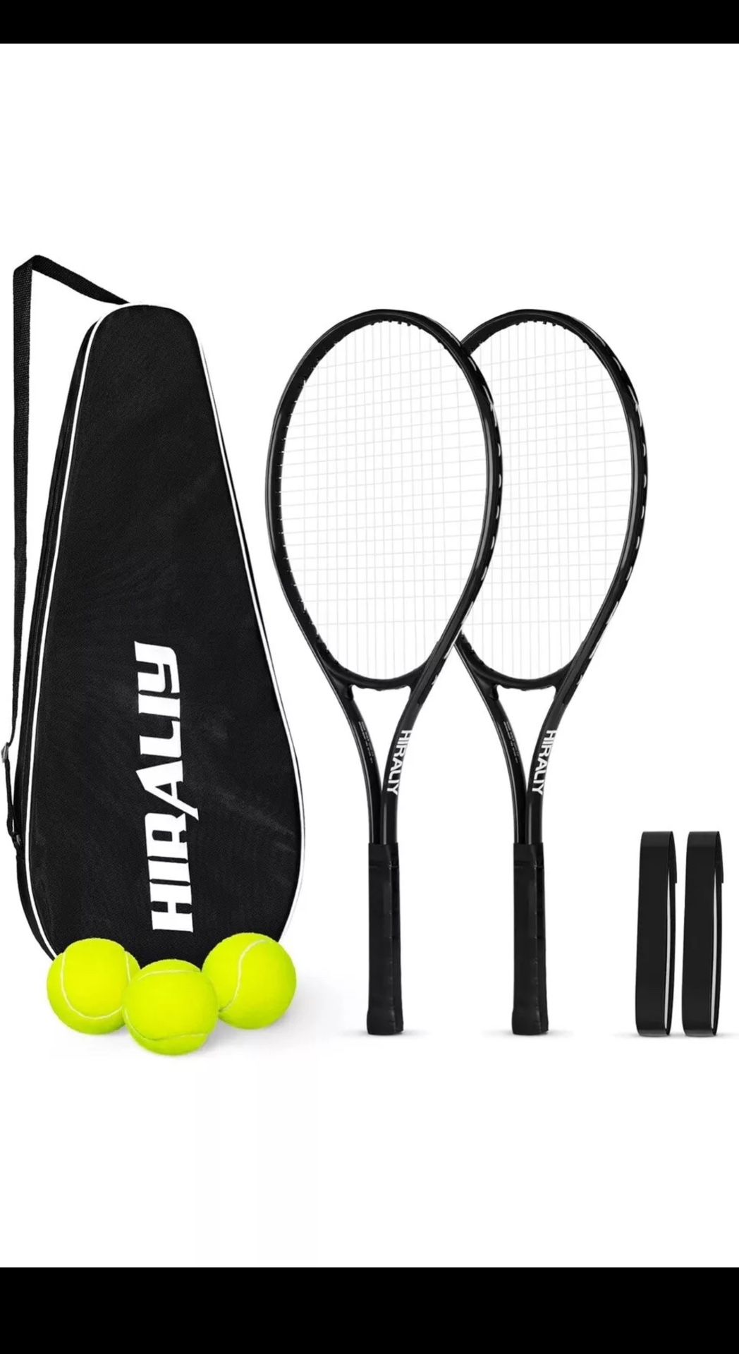 HIRALIY Adult Recreational Tennis Rackets for Adults 2 Pack,27 inch 1 Tennis Bag